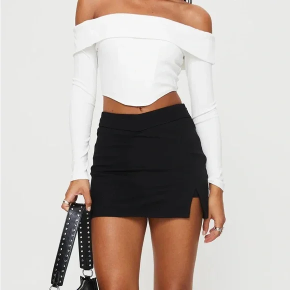 open lace back dress Phillipa Mini Dress White / Black
